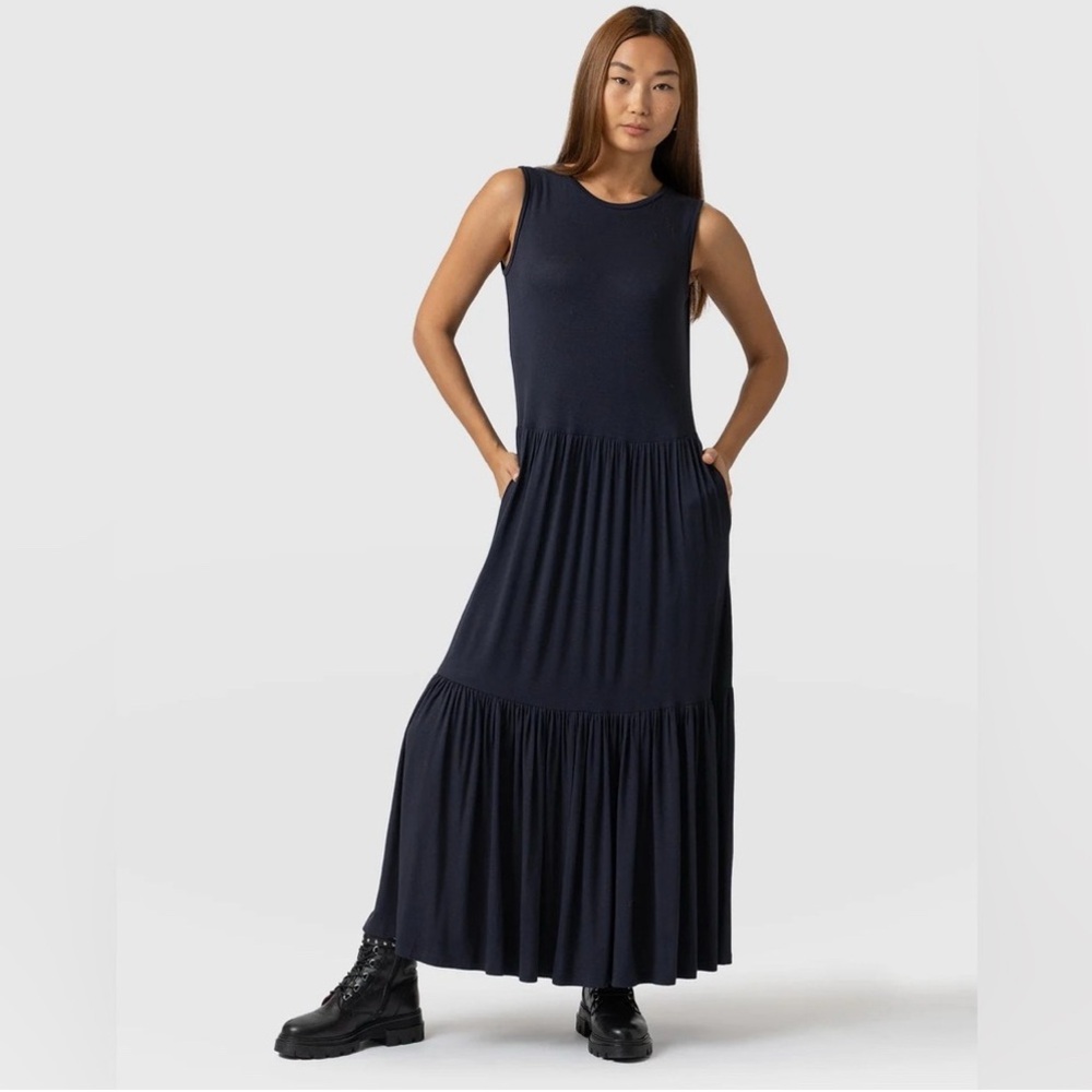 Saint + Sofia Navy Greenwich Dress NWT